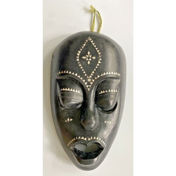 Vintage Wood Tribal Mask Hand Carved Wooden Decor SKU U11 - Picture 1 of 6